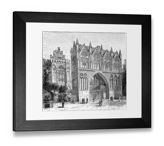 Framed Print : Treptower Gate at Neubrandenburg in 1870, Germany, digitally restored reproduction of an original 19th century painting, exact original date not known Framed Print : Treptower Gate at Neubrandenburg in 1870, Germany, digitally restored reproduction of an original 19th century painting, exact original date not known