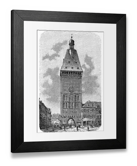 Framed Print : Altpoertel, the western gate of the city of Speyer c. 1880, Germany, digitally restored reproduction of an original 19th century painting, exact original date not known Framed Print : Altpoertel, the western gate of the city of Speyer c. 1880, Germany, digitally restored reproduction of an original 19th century painting, exact original date not known