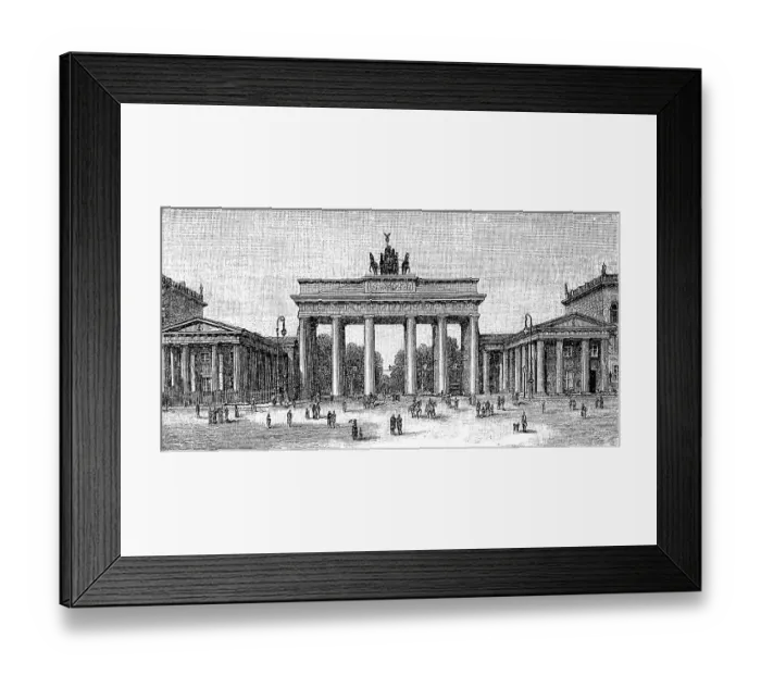 Framed Print : Brandenburg Gate around 1881, Berlin, Germany Framed Print : Brandenburg Gate around 1881, Berlin, Germany