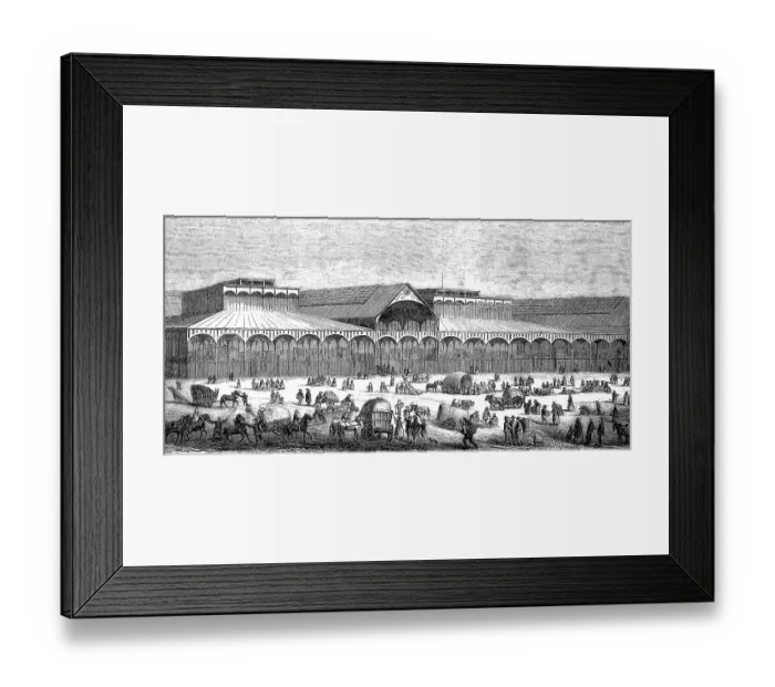 Framed Print : The New Market Halls in Paris, France, digitally restored reproduction of an original 19th century painting, exact original date unknown Framed Print : The New Market Halls in Paris, France, digitally restored reproduction of an original 19th century painting, exact original date unknown