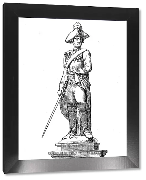 The monument of Friedrich Wilhelm Freiherr von Seydlitz in Kalkar, Germany, Friedrich Wilhelm Freiherr von Seydlitz, 1721, 1773, was a Prussian officer and one of the greatest German cavalry generals, at the Battle of Rossbach, digitally restored