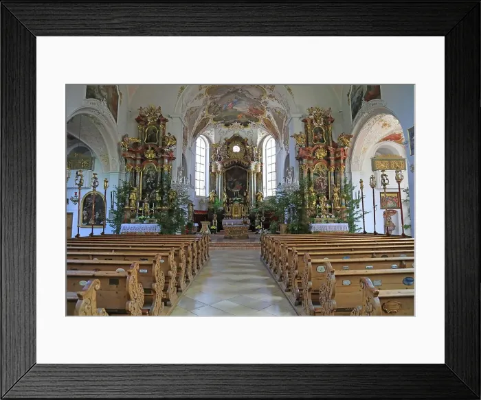 Framed Print : Pews, Roman Catholic parish church of St. Peter and Paul, interior, Mittenwald, district of Garmisch Partenkirchen, Upper Bavaria, Bavaria, Germany Framed Print : Pews, Roman Catholic parish church of St. Peter and Paul, interior, Mittenwald, district of Garmisch Partenkirchen, Upper Bavaria, Bavaria, Germany