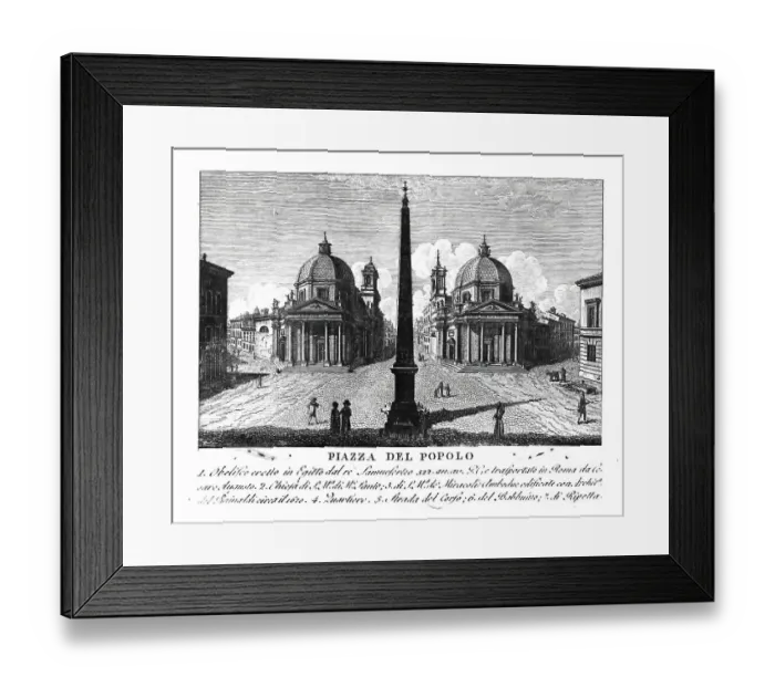 Framed Print : Piazza del popolo, Square of the People after the Church of Santa Maria del Popolo, Rome, Italy, digitally restored reproduction from Vedute principali e piu interessanti di Roma by Giovanni Battista, 1799 Framed Print : Piazza del popolo, Square of the People after the Church of Santa Maria del Popolo, Rome, Italy, digitally restored reproduction from Vedute principali e piu interessanti di Roma by Giovanni Battista, 1799