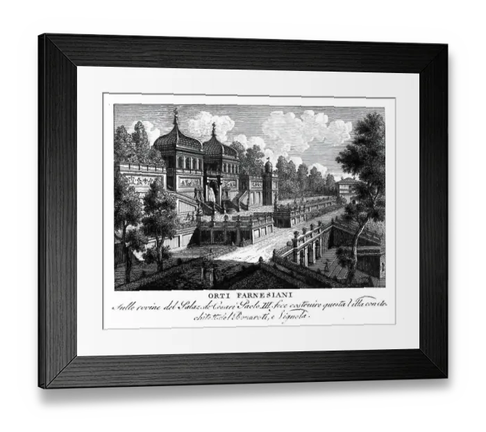 Framed Print : Farnesian Gardens, Farnesinische Gaerten, Horti Farnesiani, Orti Farnesiani, Rome, Italy, digitally restored reproduction from Vedute principali e piu interessanti di Roma by Giovanni Battista, 1799 Framed Print : Farnesian Gardens, Farnesinische Gaerten, Horti Farnesiani, Orti Farnesiani, Rome, Italy, digitally restored reproduction from Vedute principali e piu interessanti di Roma by Giovanni Battista, 1799