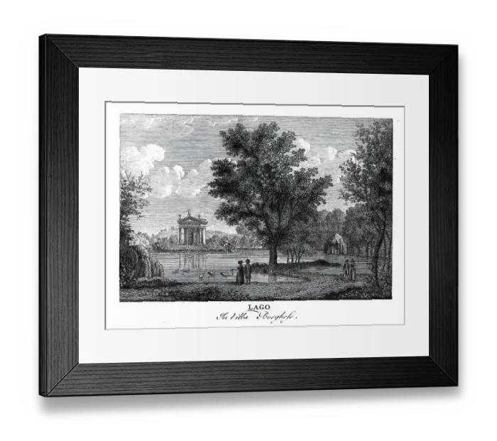 Framed Print : Lago in villa borghese, Lake in the park Villa Borghese, Rome, Italy, digitally restored reproduction from Vedute principali e piu interessanti di Roma by Giovanni Battista, 1799 Framed Print : Lago in villa borghese, Lake in the park Villa Borghese, Rome, Italy, digitally restored reproduction from Vedute principali e piu interessanti di Roma by Giovanni Battista, 1799