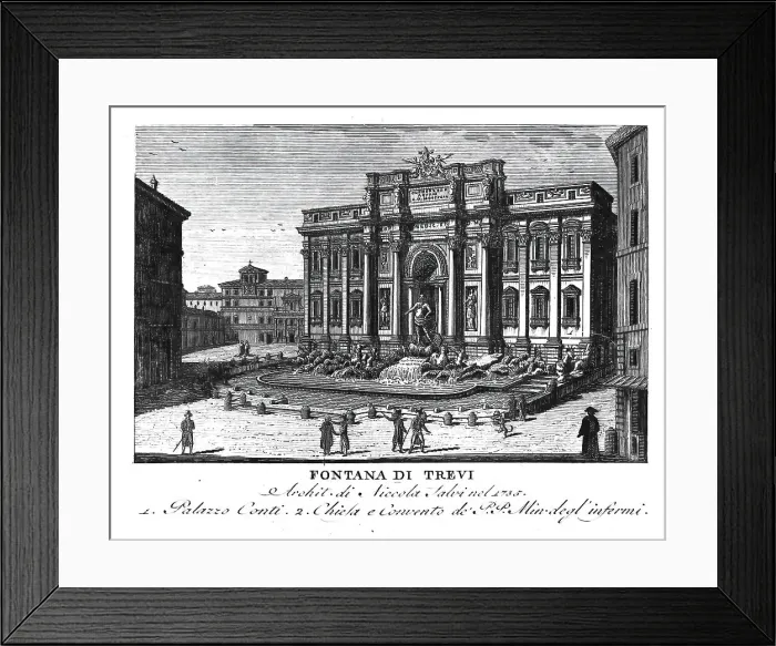 Framed Print : Trevi Fountain, Fontana di Trevi), monumental fountain in the Piazza di Trevi in front of the Palazzo Poli in Rome, Italy, digitally restored reproduction from Vedute principali e piu interessanti di Roma by Giovanni Battista, 1799 Framed Print : Trevi Fountain, Fontana di Trevi), monumental fountain in the Piazza di Trevi in front of the Palazzo Poli in Rome, Italy, digitally restored reproduction from Vedute principali e piu interessanti di Roma by Giovanni Battista, 1799