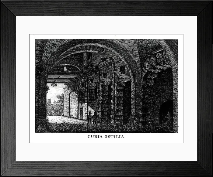 Framed Print : Curia Hostilia, next to the Comitium on the Roman Forum was a meeting place of the Roman Senate in the Roman Republic, Rome, Italy, digitally restored reproduction from Vedute principali e piu interessanti di Roma by Giovanni Battista, 1799 Framed Print : Curia Hostilia, next to the Comitium on the Roman Forum was a meeting place of the Roman Senate in the Roman Republic, Rome, Italy, digitally restored reproduction from Vedute principali e piu interessanti di Roma by Giovanni Battista, 1799