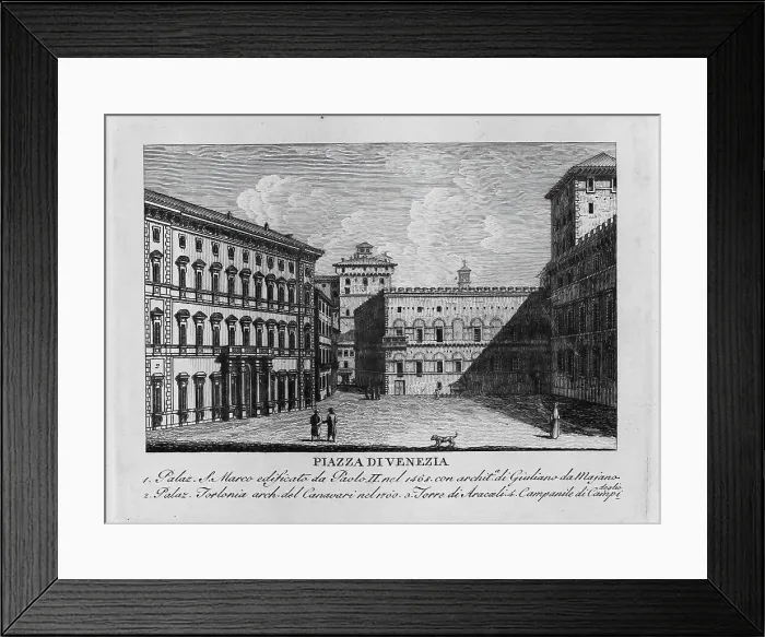 Framed Print : Piazza di Venezia, Rome, Italy, digitally restored reproduction from Vedute principali e piu interessanti di Roma by Giovanni Battista, 1799 Framed Print : Piazza di Venezia, Rome, Italy, digitally restored reproduction from Vedute principali e piu interessanti di Roma by Giovanni Battista, 1799