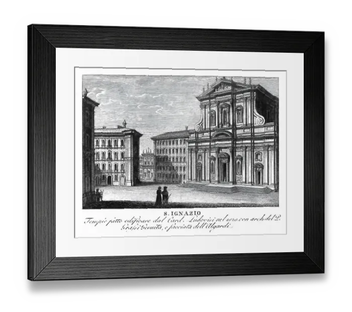 Framed Print : Sant'Ignazio di Loyola in Campo Marzio, Sancti Ignatii de Loyola in Campo Martio, St. Ignatius of Loyola on the Field of Mars, or Sant'Ignazio for short, church in Rome, Italy Framed Print : Sant'Ignazio di Loyola in Campo Marzio, Sancti Ignatii de Loyola in Campo Martio, St. Ignatius of Loyola on the Field of Mars, or Sant'Ignazio for short, church in Rome, Italy
