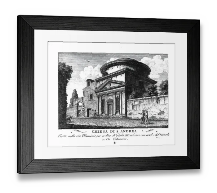 Framed Print : Chiesa di S. Andrea, Rome, Italy, digitally restored reproduction from Vedute principali e piu interessanti di Roma by Giovanni Battista, 1799 Framed Print : Chiesa di S. Andrea, Rome, Italy, digitally restored reproduction from Vedute principali e piu interessanti di Roma by Giovanni Battista, 1799