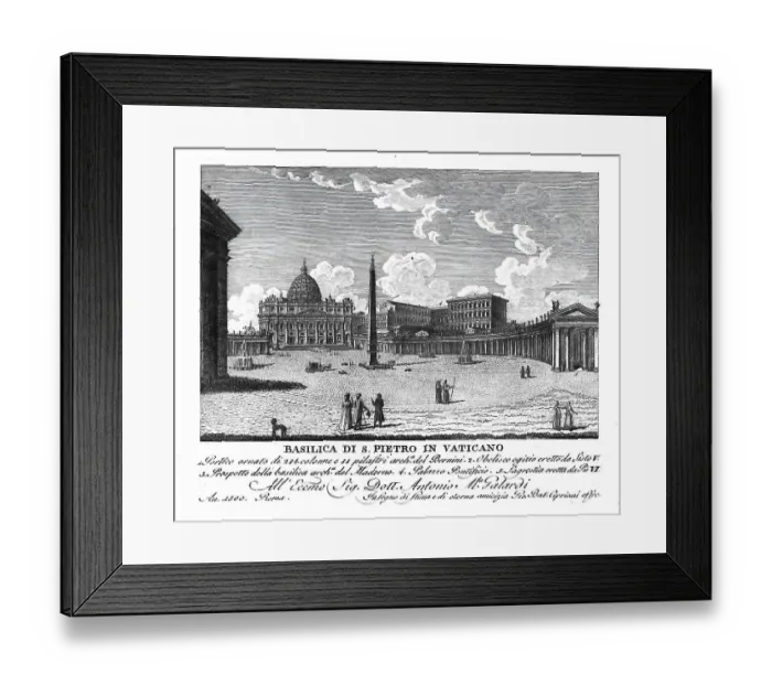 Framed Print : Basilica of Saint Peter in the Vatican, San Pietro in Vaticano, St. Peter's Basilica, Rome, Italy, digitally restored reproduction from Vedute principali e piu interessanti di Roma by Giovanni Battista, 1799 Framed Print : Basilica of Saint Peter in the Vatican, San Pietro in Vaticano, St. Peter's Basilica, Rome, Italy, digitally restored reproduction from Vedute principali e piu interessanti di Roma by Giovanni Battista, 1799