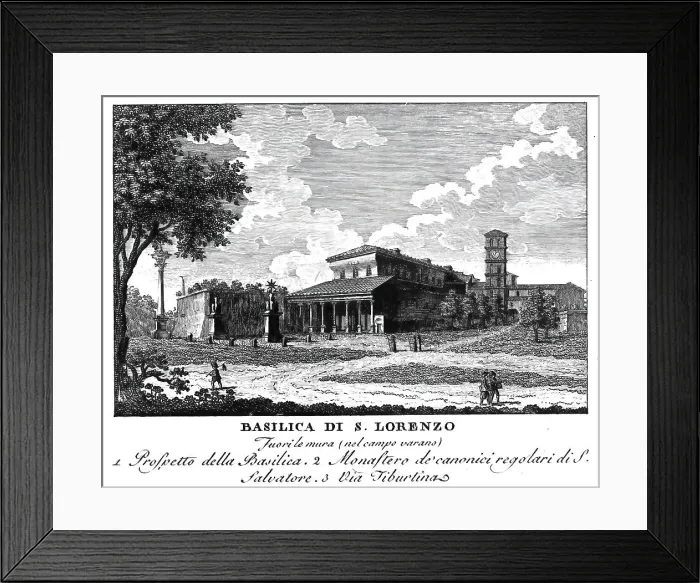 Framed Print : Saint Laurence outside the walls, basilica Sancti Laurentii extra muros, San Lorenzo fuori le mura, also San Lorenzo al Verano, the venerable basilica, a church in Rome, Italy Framed Print : Saint Laurence outside the walls, basilica Sancti Laurentii extra muros, San Lorenzo fuori le mura, also San Lorenzo al Verano, the venerable basilica, a church in Rome, Italy