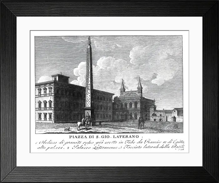 Framed Print : Piazza di S. Gio Laterano, Square in front of the Lateran Church with Obelisk, Rome, Italy, digitally restored reproduction from Vedute principali e piu interessanti di Roma by Giovanni Battista, 1799 Framed Print : Piazza di S. Gio Laterano, Square in front of the Lateran Church with Obelisk, Rome, Italy, digitally restored reproduction from Vedute principali e piu interessanti di Roma by Giovanni Battista, 1799