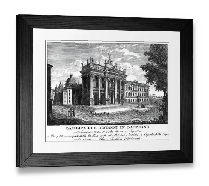 Framed Print : Basilica di S. Giovanni in Laterano, Lateran Basilica, Rome, Italy, digitally restored reproduction from Vedute principali e piu interessanti di Roma by Giovanni Battista, 1799 Framed Print : Basilica di S. Giovanni in Laterano, Lateran Basilica, Rome, Italy, digitally restored reproduction from Vedute principali e piu interessanti di Roma by Giovanni Battista, 1799