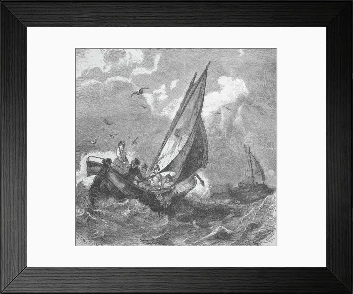Framed Print : Fishermen catching oysters, Helgoland, Germany, photo or illustration, published 1892, digitally restored reproduction of a 19th century original, exact original date not known Framed Print : Fishermen catching oysters, Helgoland, Germany, photo or illustration, published 1892, digitally restored reproduction of a 19th century original, exact original date not known