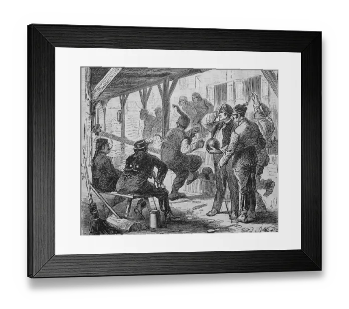 Framed Print : Fair, Kirchweihfest in Upper Bavaria, c. 1876, Germany, The bowling alley, historical, digital reproduction of an original 19th-century template, original date not known Framed Print : Fair, Kirchweihfest in Upper Bavaria, c. 1876, Germany, The bowling alley, historical, digital reproduction of an original 19th-century template, original date not known