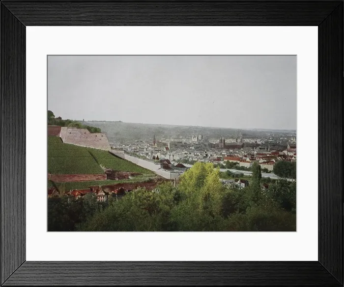 Framed Print : Historical photo of the city of Wuerzburg, around 1876, Bavaria, Germany, historical, digital reproduction of an original 19th century original, original date not known