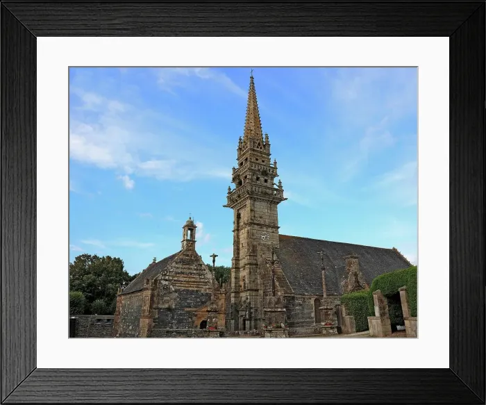 Framed Print : La Roche Maurice church, calvary and ossuary, enclosed parish, Brittany, France Framed Print : La Roche Maurice church, calvary and ossuary, enclosed parish, Brittany, France