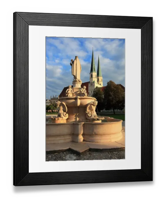 Framed Print : Marienbrunnen, Parish and Collegiate Church of St. Philip and St. James, Kapellplatz with the Chapel of Grace, Altoetting, Upper Bavaria, Germany Framed Print : Marienbrunnen, Parish and Collegiate Church of St. Philip and St. James, Kapellplatz with the Chapel of Grace, Altoetting, Upper Bavaria, Germany