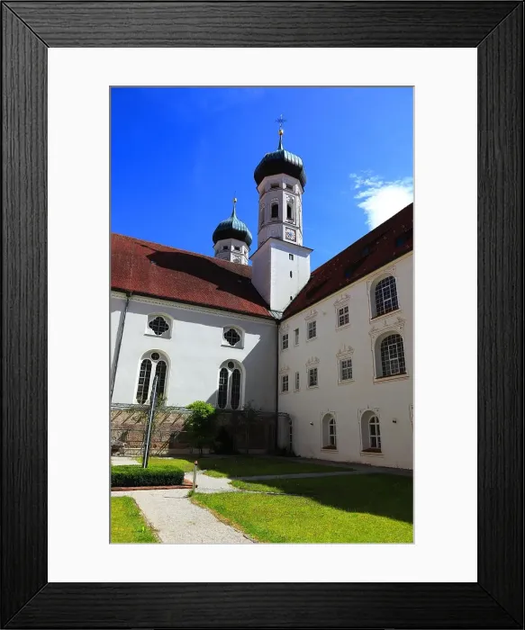 Framed Print : Cloister in the Benediktbeuren Monastery, former Benedictine Abbey, now a branch of the Salesians of Don Bosco, Bad Toelz-Wolfratshausen district, Bavaria, Germany