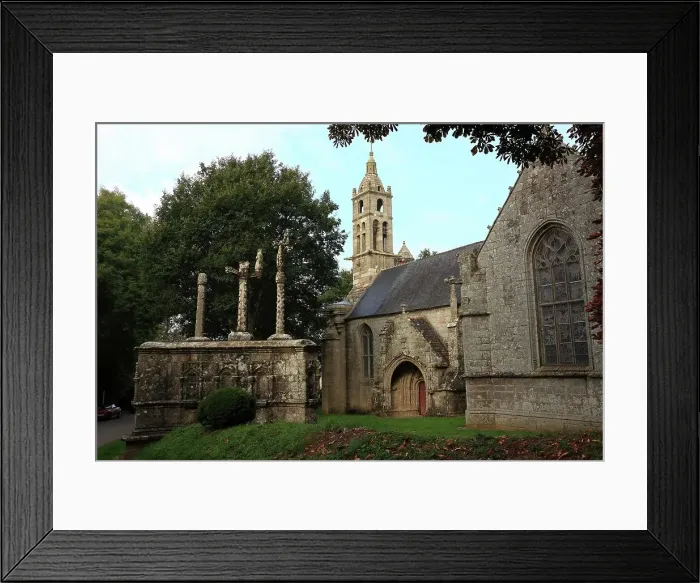 Framed Print : Calvary and Church of Notre Dame des Trois Fontaines between Briec and Pleyben, Brittany, France Framed Print : Calvary and Church of Notre Dame des Trois Fontaines between Briec and Pleyben, Brittany, France
