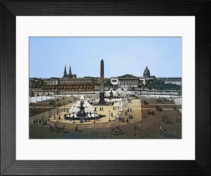 Framed Print : Paris, Place de la Concorde, Historical copperplate, ca 1890, France