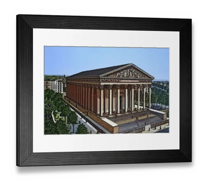 Framed Print : Paris, Eglise de la Madeleine, historical copperplate, ca 1890, France Framed Print : Paris, Eglise de la Madeleine, historical copperplate, ca 1890, France