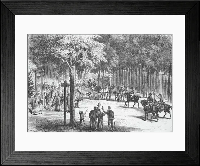 Framed Print : Stay of the courtly society in the summer of 1869 in Fontainebleau, France, Historical, digitally restored reproduction of an original from the 19th century, exact original date unknown Framed Print : Stay of the courtly society in the summer of 1869 in Fontainebleau, France, Historical, digitally restored reproduction of an original from the 19th century, exact original date unknown