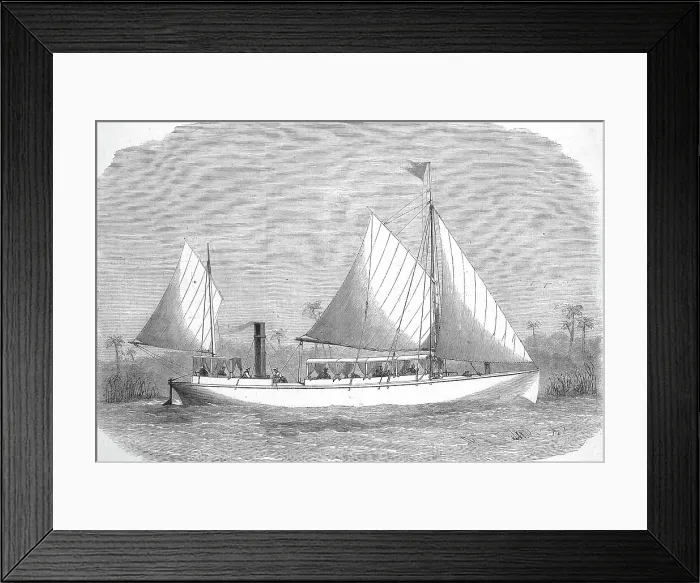 Framed Print : Taugh-a-Ballagh, Expedition Ship to Central Africa, 1869, France, Historic, digitally restored reproduction of an original 19th-century artwork, exact original date unknown Framed Print : Taugh-a-Ballagh, Expedition Ship to Central Africa, 1869, France, Historic, digitally restored reproduction of an original 19th-century artwork, exact original date unknown