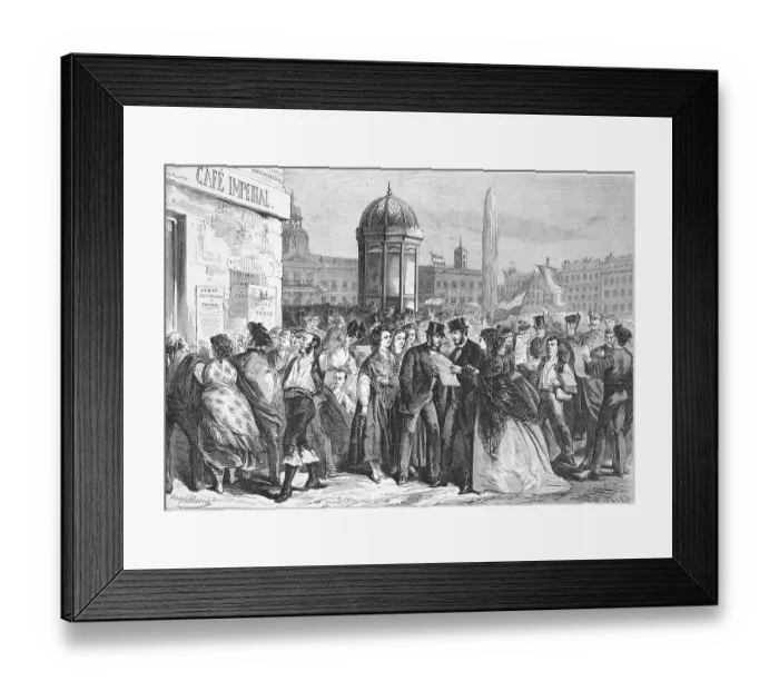 Framed Print : Distribution and reading of the Manifesto of the Junta, Manifeste de la Junta, 1869 in Madrid, Spain, Historic, digitally restored reproduction of a 19th century original, exact original date unknown Framed Print : Distribution and reading of the Manifesto of the Junta, Manifeste de la Junta, 1869 in Madrid, Spain, Historic, digitally restored reproduction of a 19th century original, exact original date unknown