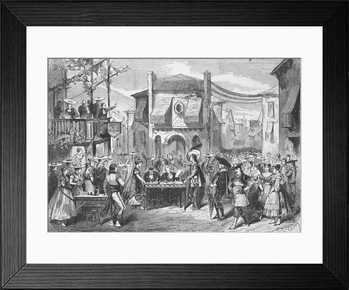 Framed Print : Performance of the opera La Perichole, The Street Singer, by Jacques Offenbach, 1869, France, Historic, digitally restored reproduction of an original 19th century original, exact original date not known Framed Print : Performance of the opera La Perichole, The Street Singer, by Jacques Offenbach, 1869, France, Historic, digitally restored reproduction of an original 19th century original, exact original date not known