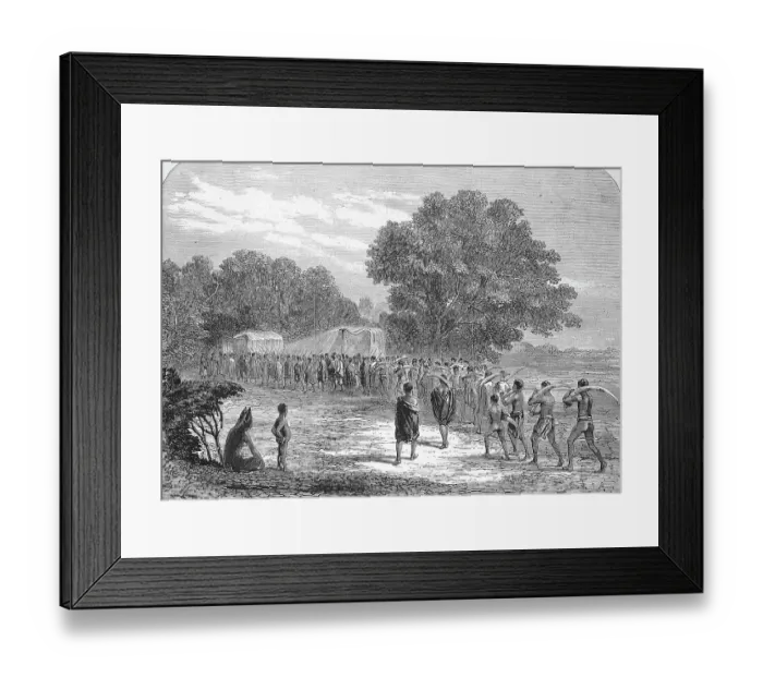 Framed Print : Ivory trade in South Africa, locals carry elephant tusks to a buying place, 1869, South Africa, Historic, digitally restored reproduction of an original 19th century artwork, exact original date unknown Framed Print : Ivory trade in South Africa, locals carry elephant tusks to a buying place, 1869, South Africa, Historic, digitally restored reproduction of an original 19th century artwork, exact original date unknown