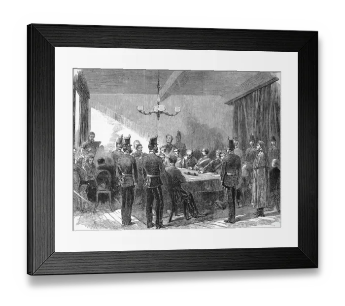 Framed Print : Interrogation of the prisoner Fenian, a member of the Irish Republican Brotherhood, at the Dublin police station, 1868, Ireland, Historic, digitally restored reproduction of an original 19th century master, exact original date unknown Framed Print : Interrogation of the prisoner Fenian, a member of the Irish Republican Brotherhood, at the Dublin police station, 1868, Ireland, Historic, digitally restored reproduction of an original 19th century master, exact original date unknown