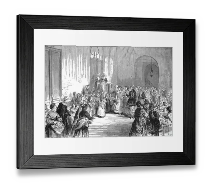 Framed Print : The Empress Feeding the Children at the House of Eugene-Napoleon, Orphanage, 1869, Paris, France, Historic, digitally restored reproduction of an original 19th century print, exact original date unknown Framed Print : The Empress Feeding the Children at the House of Eugene-Napoleon, Orphanage, 1869, Paris, France, Historic, digitally restored reproduction of an original 19th century print, exact original date unknown