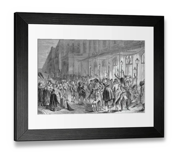 Framed Print : The Last Hours of the Carnival in 1869, Paris, France, Historical, digitally restored reproduction of an original 19th century original, exact original date unknown Framed Print : The Last Hours of the Carnival in 1869, Paris, France, Historical, digitally restored reproduction of an original 19th century original, exact original date unknown