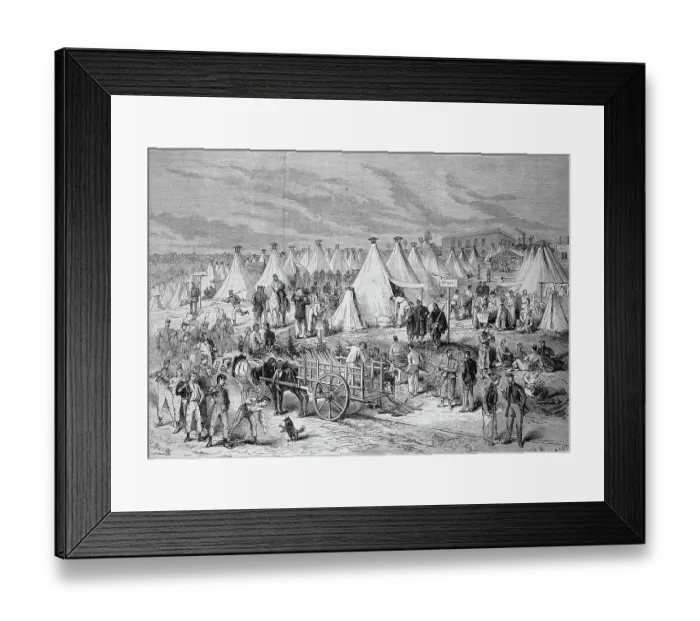 Framed Print : The Camp of Saint Maur, Camp of the Guards and the Military Police of the French Army, 1869, France, Historic, digitally restored reproduction of an original 19th century painting, exact original date unknown Framed Print : The Camp of Saint Maur, Camp of the Guards and the Military Police of the French Army, 1869, France, Historic, digitally restored reproduction of an original 19th century painting, exact original date unknown
