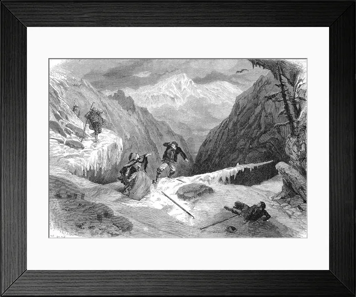 Framed Print : Screening at the Theatre du Vaudeville, a former theatre in Paris, Labime, Mountain drama, 1869, France, Historical, digitally restored reproduction of an original 19th century original, exact original date unknown