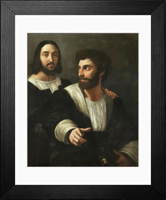Framed Print : Self-portrait with a friend by Raffaello Sanzio da Urbino, also Raffael da Urbino, Raffaello Santi, Raffaello Sanzio, Raphael, Italian painter, Italy, digitally restored reproduction of a work of art (public domain) from c. 1500 Framed Print : Self-portrait with a friend by Raffaello Sanzio da Urbino, also Raffael da Urbino, Raffaello Santi, Raffaello Sanzio, Raphael, Italian painter, Italy, digitally restored reproduction of a work of art (public domain) from c. 1500