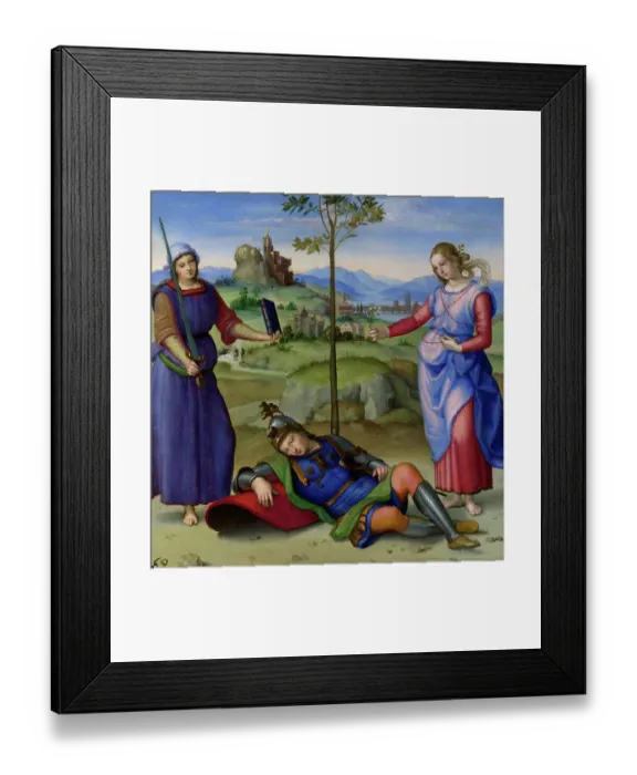Framed Print : Vision of a Knight, Sueno del Caballero, by Raffaello Sanzio da Urbino, also Raffael da Urbino, Raffaello Santi, Raffaello Sanzio, Raphael, Italian painter, Italy, digitally restored reproduction of a work of art (public domain) from c. 1500 Framed Print : Vision of a Knight, Sueno del Caballero, by Raffaello Sanzio da Urbino, also Raffael da Urbino, Raffaello Santi, Raffaello Sanzio, Raphael, Italian painter, Italy, digitally restored reproduction of a work of art (public domain) from c. 1500