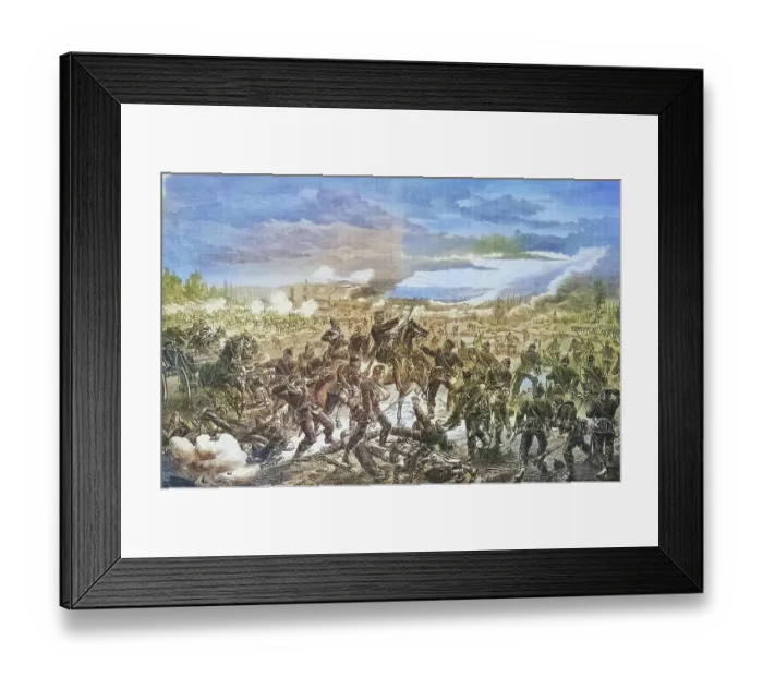 Framed Print : The Prussian 1st Division in action at Bange, illustrated war chronicle 1870-1871, Franco-Prussian campaign, Germany, France Framed Print : The Prussian 1st Division in action at Bange, illustrated war chronicle 1870-1871, Franco-Prussian campaign, Germany, France