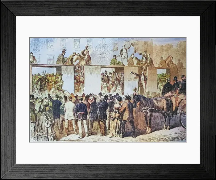Framed Print : Arrival of French prisoners of war in Berlin, illustrated war chronicle 1870-1871, Franco-German campaign, Germany, France Framed Print : Arrival of French prisoners of war in Berlin, illustrated war chronicle 1870-1871, Franco-German campaign, Germany, France