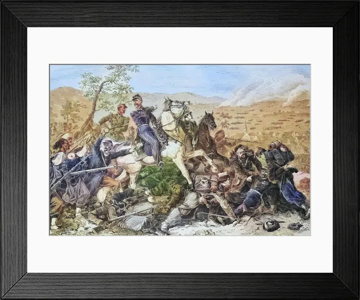 Framed Print : Max Mahon at the Battle of Woerth, illustrated war chronicle 1870-1871, Franco-German Campaign, Germany, France