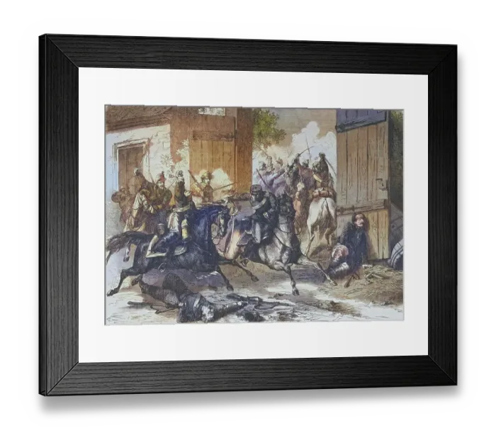 Framed Print : The Recognoscirung, Battle of Niederbronn on 26 July 1870, illustrated war chronicle 1870-1871, Franco-German campaign, Germany, France Framed Print : The Recognoscirung, Battle of Niederbronn on 26 July 1870, illustrated war chronicle 1870-1871, Franco-German campaign, Germany, France
