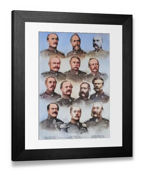 Framed Print : The Corps Commanders of the North German Federal Army Constantin von Alvensleben, Wilhelm von Tuempling, Edwald von Kirchbach, Julius von Bose, Gustav von Alvensleben, Friedrich von Fransecki, August von Goeben, August von Wuerttemberg, Albert Crown Framed Print : The Corps Commanders of the North German Federal Army Constantin von Alvensleben, Wilhelm von Tuempling, Edwald von Kirchbach, Julius von Bose, Gustav von Alvensleben, Friedrich von Fransecki, August von Goeben, August von Wuerttemberg, Albert Crown