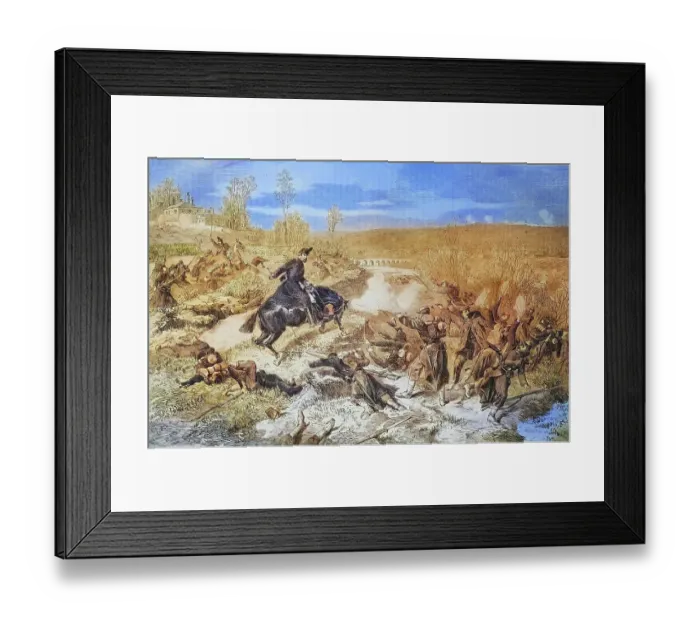 Framed Print : Battle scene, illustrated war history, German, French war 1870-1871, Germany, France, Battle scene, illustrated war history, German, French war 1870-1871, Germany, France