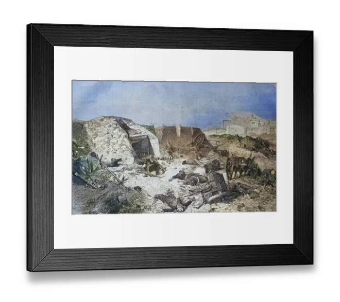 Framed Print : An abandoned French battery on Mont Abron, illustrated war history, German, French war 1870-1871, Germany, France Framed Print : An abandoned French battery on Mont Abron, illustrated war history, German, French war 1870-1871, Germany, France