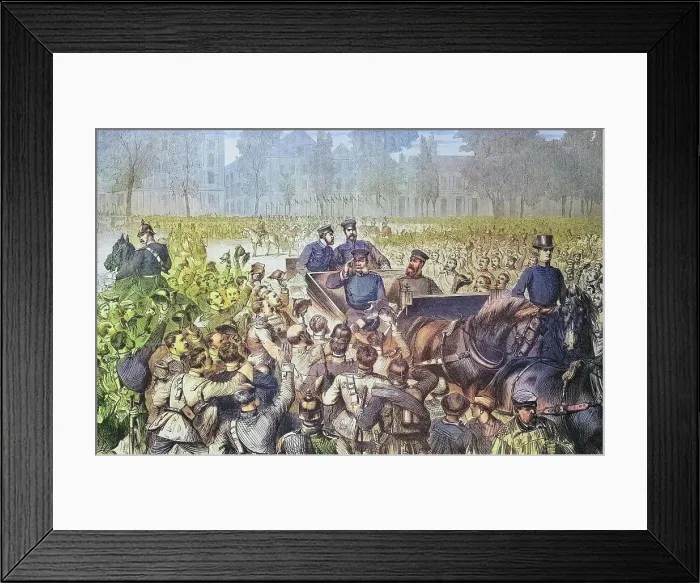 Framed Print : Arrival of King Wilhelm I of Prussia at Versailles, illustrated war history, German, French war 1870-1871, Germany, France Framed Print : Arrival of King Wilhelm I of Prussia at Versailles, illustrated war history, German, French war 1870-1871, Germany, France