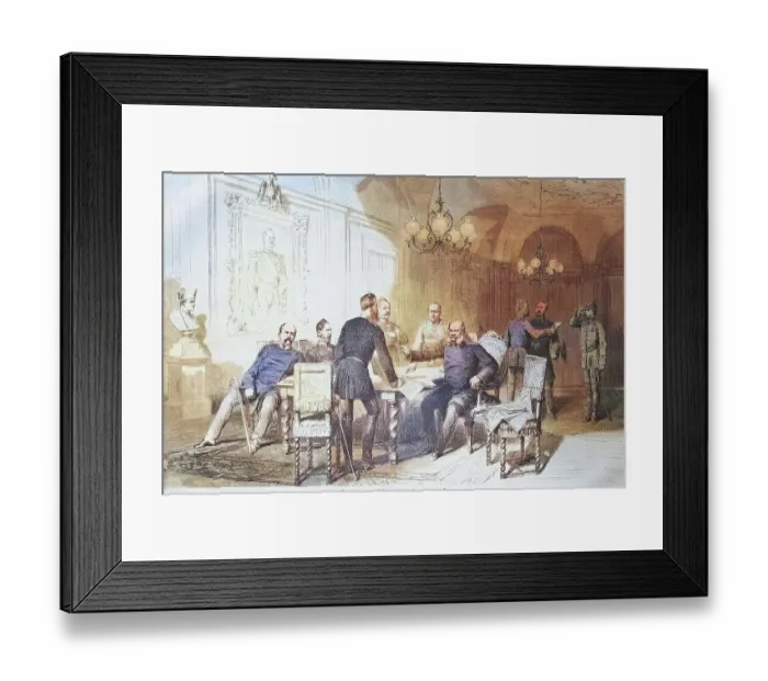 Framed Print : War cabinet in the prefecture building at Versailles, illustrated war history, German, French war 1870-1871, Germany, France Framed Print : War cabinet in the prefecture building at Versailles, illustrated war history, German, French war 1870-1871, Germany, France