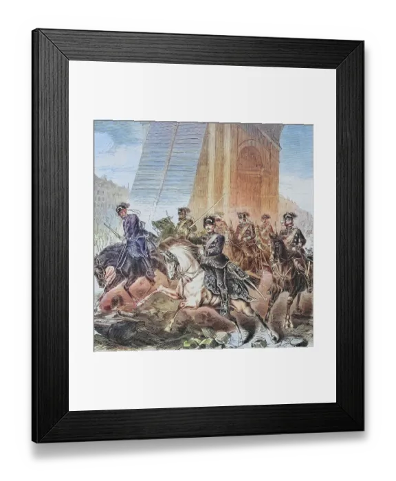 Framed Print : The first German soldiers in Paris on the morning of 1 March 1871, illustrated war history, German, French war 1870-1871, Germany, France Framed Print : The first German soldiers in Paris on the morning of 1 March 1871, illustrated war history, German, French war 1870-1871, Germany, France