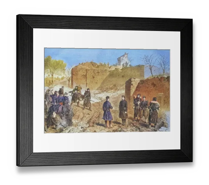 Framed Print : Demolition of french batteries on Mont Abron, illustrated war history, German, French war 1870-1871, Germany, France Framed Print : Demolition of french batteries on Mont Abron, illustrated war history, German, French war 1870-1871, Germany, France